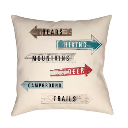 Lodge Cabin Compass Poly Filled Pillow - 16 X 16 In.